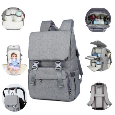 China Hot Selling Mummy Backpacks 2020 Fashion Backpack Eco-Friendly Diaper Bag Backpack With USB Charger Port for sale