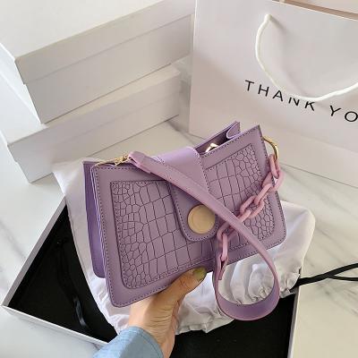 China Women handbags ladies bag shoulder stone female messenger bag gradient chain tide new model 2021 armpit bag for sale