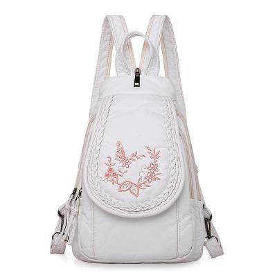 China New Fashion Waterproof Women's Leather Backpack Lovely Flower Pattern Ladies Backpack Light And Soft for sale