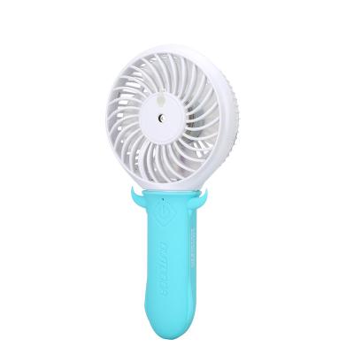 China Mini Hotel USB Fan with 2000mAH Power Bank Portable Humidifier Air Fan Fit for Outdoor Sports Handheld Fan for Summer for sale