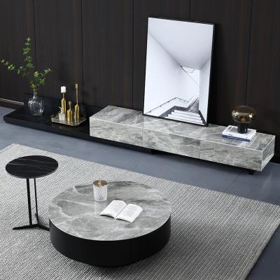 China Modern Marble Stand Ana Table Set With Drawer Selling Living Room Furniture Solid Hot Home Luxury TV Cabinets TV Sets for sale