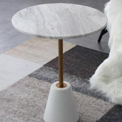 China Modern Single Round Marble Top And Base Cafe Bell Side Table Center Furniture For Living Room Luxury for sale