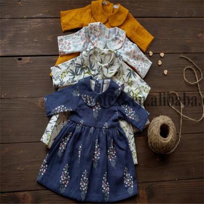 China Custom Viable Color DC001 15 Inch Peach Linen Dress Doll Clothes With Lace Baby Doll Live Dresses for sale