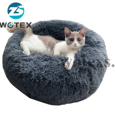 China PP005 Sustainable Custom Design Hot Sale Cat Washable Round Plush Mats Sofa Dog Rest Sleeping Faux Fur Beds For Pets for sale