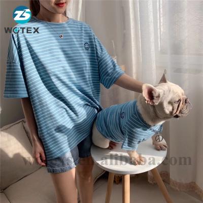 China New Sustainable Design PM005 Pink Mum And Dog Hoodies Spring Mating Dogs And Women Clothes Stripe T-Shirt for sale