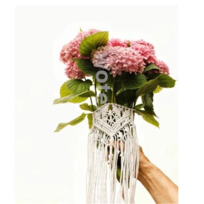 China Factory Price Cotton BW014 Handmade Macrame Bouquet Wrap Bridal Macrame Bouquet Wrap Wedding Boho Flower Holder for sale