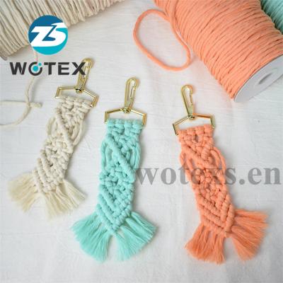 China MC008 Cotton Custom Design Tassel Accessories Keychains Valentine's Day Gift Mini Macrame Key Chain Boho Macrame for sale