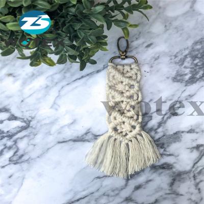 China New Design Cotton MC003 Handmade Accessories BoHo Macrame Key Chain Bag Charm for sale