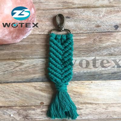 China Wholesale Designer Key Rope Charm Bag Macrame Cotton MC004 Cotton Key Chain for sale