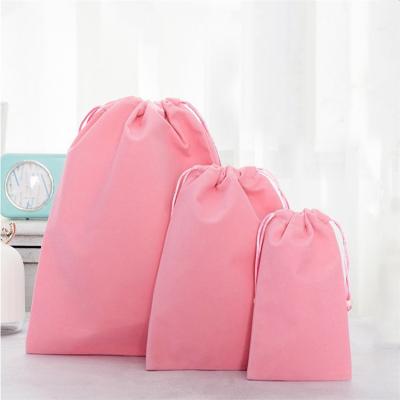 China Eco - Friendly Custom Pink Colorful Jewelry Drawstring Gift Jewelry Velvet Bag for sale