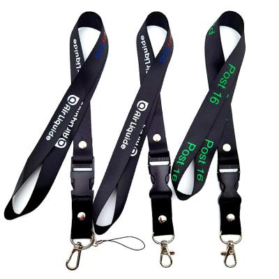 China Factory Cheap Silk Screen Nylon Printed Custom Single Hook Nylon Woven Neck Lanyards For Keys for sale