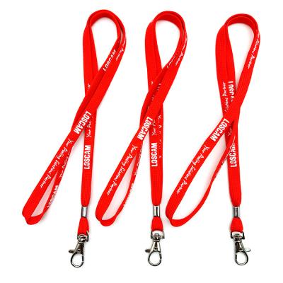 China Polyester Cotton Hollow Lanyard Hardware Buckle Custom Keychain ID Holder Rope Neck Lanyard for sale