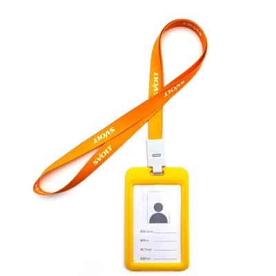 China Polyester High Temperature Transfer Buckle Plastic Lanyard With Id Card Badge Holder for sale