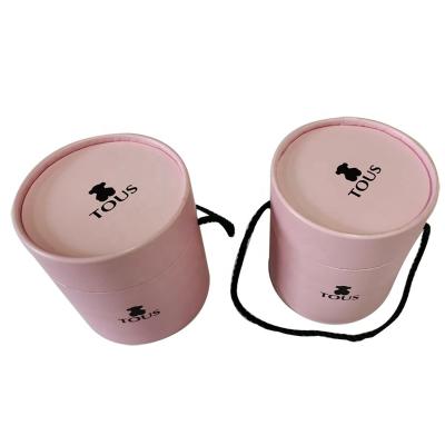 China Handmade Decorative Pink Cylinder Cardboard Cylinder Custom Paper Tube Box for sale