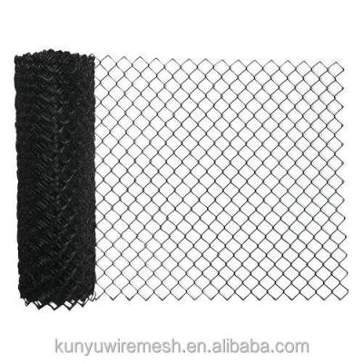 China Easily Assembled Black PVC Coated Vinyl Chain Link Fence Cyclone Wire Mesh Fence Panel  For Sport Yard for sale