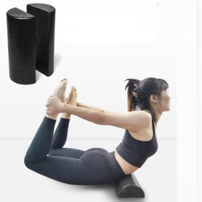 China Home Fitness Semicircular Glossy Axis Foam Yoga Column Foam Yoga Column Black Brick Muscle Massage Column for sale