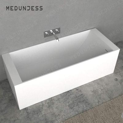 China Easy Clean High Quality Wash Basin Bathtubs Rectangular Freestanding Bathtub Soak Bathtub Stone Bathtub for sale