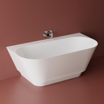 China Easy Clean Oval White Wall Mounted Bathroom Bathtub Adult Soak Tub Tubs Badewanne Stone for sale