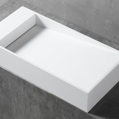 China Easy Clean Luxury Artificial Stone Lavatory Stone Countertop Wash Basin Bathroom Sinks for sale