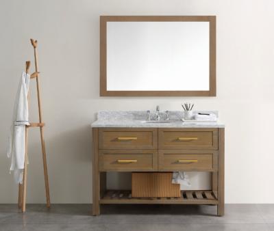 China Modern Italian Bathroom Vanity Fancy Bathroom Vanity Solid Wood Cabinet With Led Mirror for sale