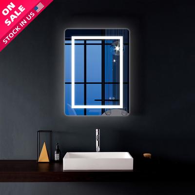 China Illuminated Only Send USA Smart Touch Mirrors Bathroom Vanity Bathroom Illuminated Smart Led Wall Mount Mirror for sale