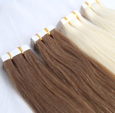 China 100% Human Hair Qingdao Huisi Hair Tape PU Tape Hair Extensions Custom Color 100% Tape In Hair Extensions for sale