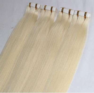 China Most Popular High Quality Hotsale Long Hair Double End Skin PU Tape 100% White Blonde Blonde Pulled Spanking Thick for sale