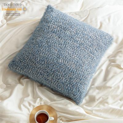 China LHD Anti-Static Polyester Knit Simple Modern Feather Yarn Cushion Cover Pillowcase For Home Decorative for sale