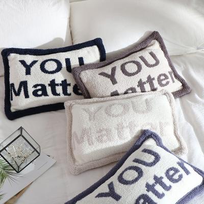 China YJE Anti-Static Luxury Knit Throw Beach Travel 100% Polyester Feather Hairy Yarn Knitted Pillow Cover Case Cushion for sale