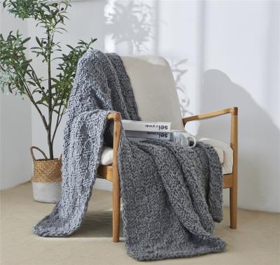 China KPS Anti-bacteria Acrylic Knitted Chunky Wool Blanket Knitted To Throw Modern Knitted Plush Swadloon Blanket for sale