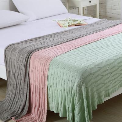 China ZXW Modern Anti-static Comfortable Bamboo Fiber Knitted Yarn Blanket Sofa Blanket Knitted Throw Blanket for sale