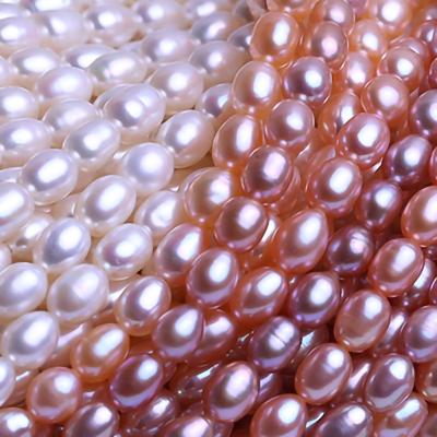 China Jewelry Making 5-6mm Rice Shape Freshwater Pearl Strands DIY Material For Jewelry Pearl Strands for sale