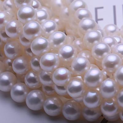 China Jewelry Making 7-8mm Quality 5A Round Freshwater Pearl Wholesale Strand Cultured Pearl Necklace for sale