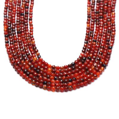 China Wholesale Stone Onyx Stone Beads Round Ball Carnelian Jewelry Making Natural Stripe for sale