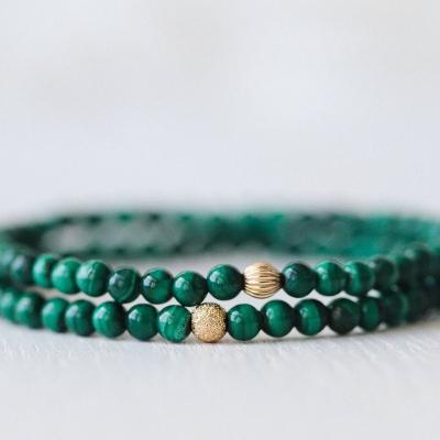 China Vintage Malachite 4mm Bangle Stackable Mini Gemstone Yoga Bangle Bracelet 4mm Bracelet for sale