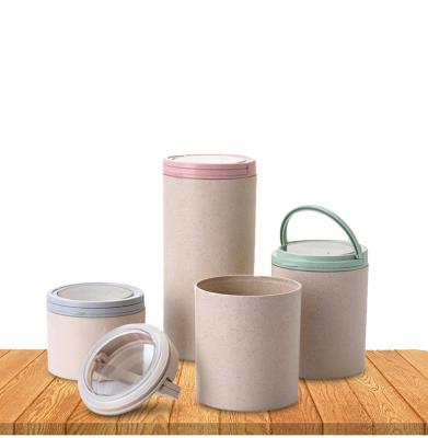 China Freshness Preservation Eco Friendly Degradable Decomposable Reusable Bamboo Fiber Food Container Storage Bin Seal Jar for sale