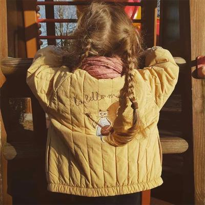 China Custom Warm Anti-wrinkle Winter Kids Toddler Girl Baby Shear Padded Designer Embroidered Flight Bomber Baseball Coat Quilted &Jackets for sale