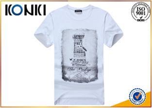 Chine T-shirts ronds blancs simples de cou de polyester/coton imprimant pour l'homme à vendre