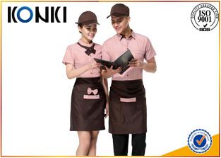 China Professionelle stilvolle Restaurant-Arbeits-Uniformen mit kurzem Ärmel zu verkaufen