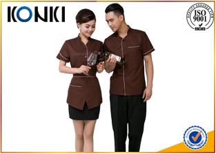 China Custom Color Restaurant Staff Uniforms For Waitresses Side Open for sale