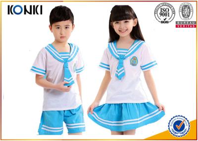 China Lapel Collar Custom School Uniform  Elementary School Students Clothes for sale