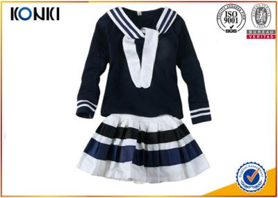 China Cotton Woven Technics Girls School Uniform Dresses With Long Sleeve for sale