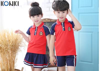 China Kundenspezifisches Schuluniform-Hemd für Jungen und Mädchen, Sommer-Schuluniform-Kleidung zu verkaufen