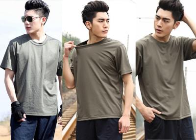 Chine Uniformes courts frais de coton de T-shirt de vert d'armée de douille pour les hommes à vendre