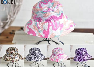 China Camouflage Printing Custom Caps Hats Nylon Fabric Floral Bucket Hat for sale