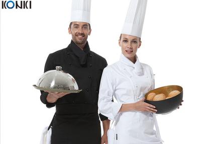 Chine Chef uniforme de personnel de cuisine de tissu de polyester d'hommes travaillant avec le chapeau à vendre