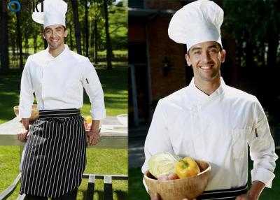 Chine Douille de chef de côté longue de cuisinier de couleur blanche ouverte d'uniformes pour les hommes à vendre