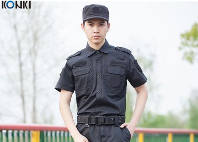 China Cool Security Guard Uniform , Black Short Sleeve Security Uniform Shirts for sale