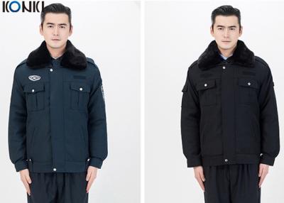 China Fur Collar Jacket Security Guard Uniform Winter With Two Pockets for sale