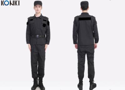 China Black Private Security Uniforms , Long Sleeve Jacket Shirt And Pant for sale